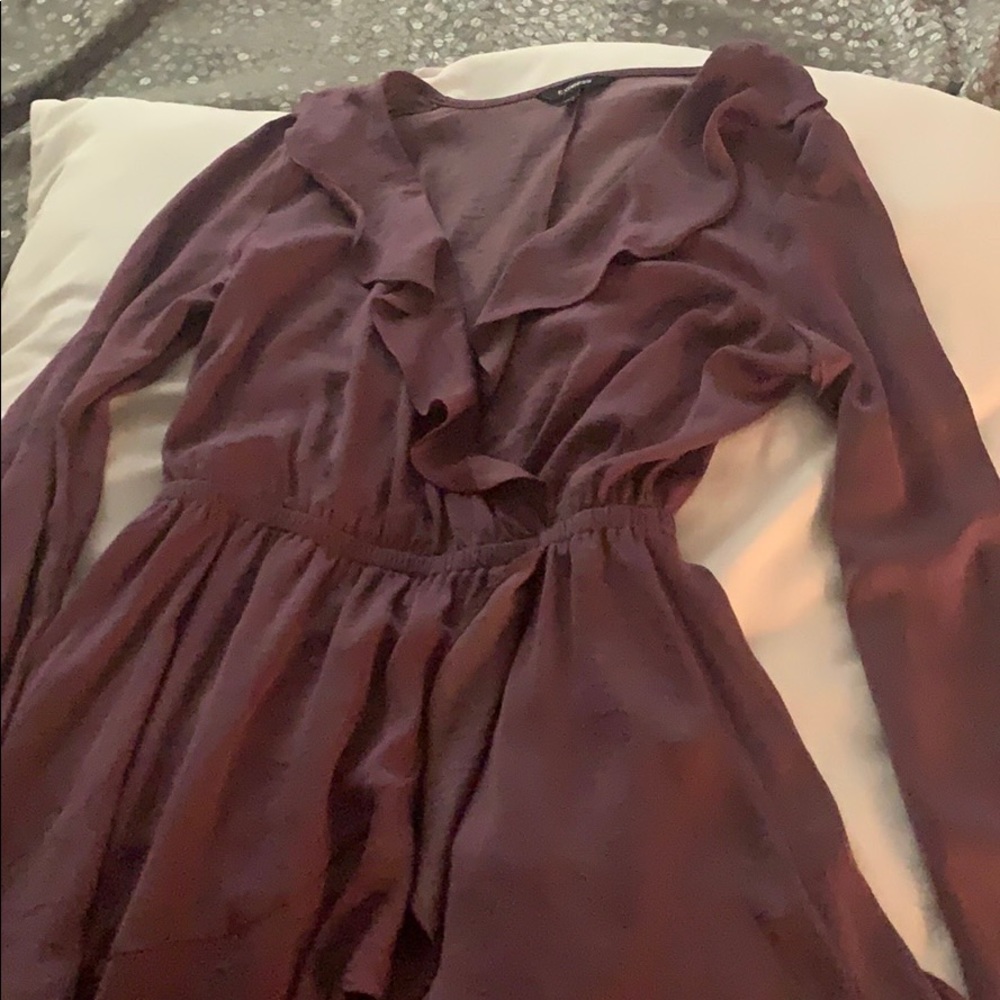 Long sleeve purple dress